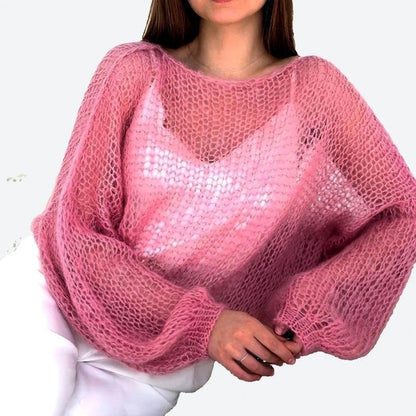 Elegant Lightweight Mohair Knit Sweaters