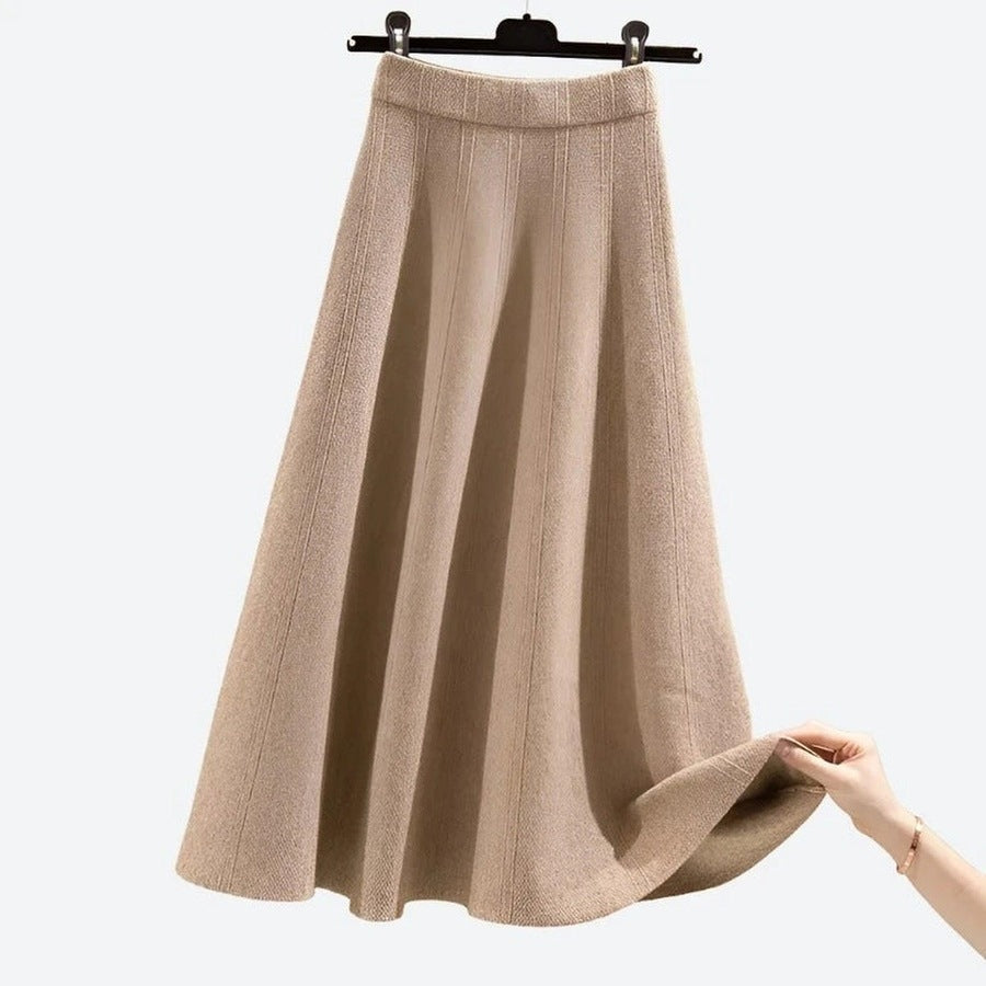 Elegant Pleated Knit A-Line Skirts