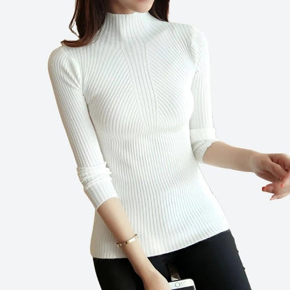 Elegant Ribbed Long-Sleeve Tops