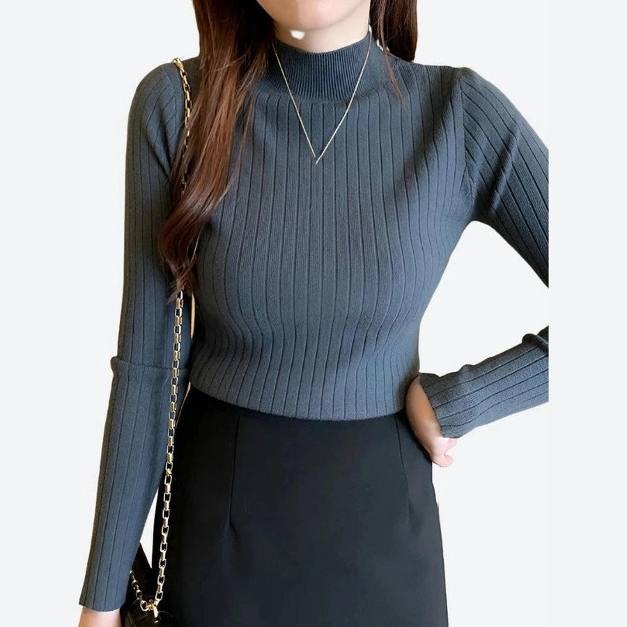 Elegant Ribbed Turtleneck Sweaters