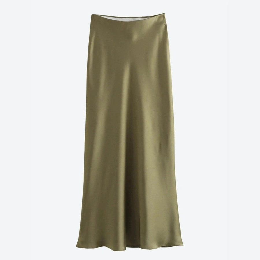 Elegant Satin Flowing Maxi Skirts