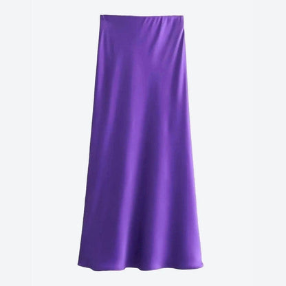 Elegant Satin Flowing Maxi Skirts