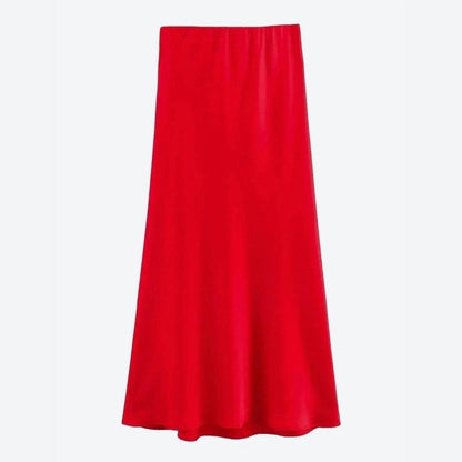 Elegant Satin Flowing Maxi Skirts