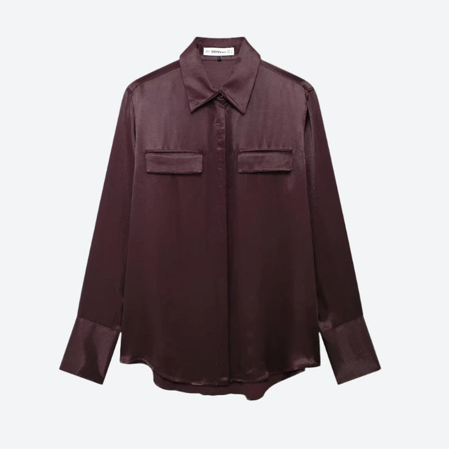 Elegant Satin Long Sleeve Shirts