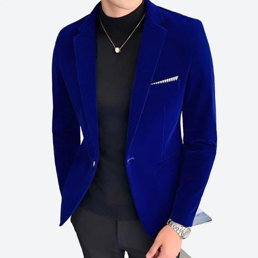 Elegant Single-Breasted Velvet Blazers