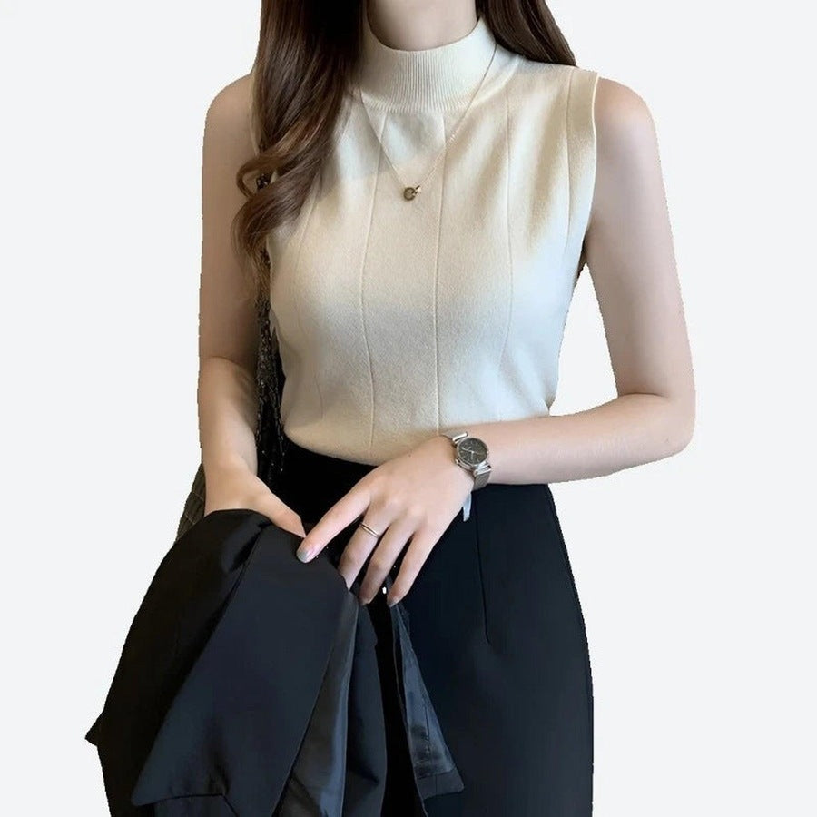 Elegant Sleeveless High-Neck Tops