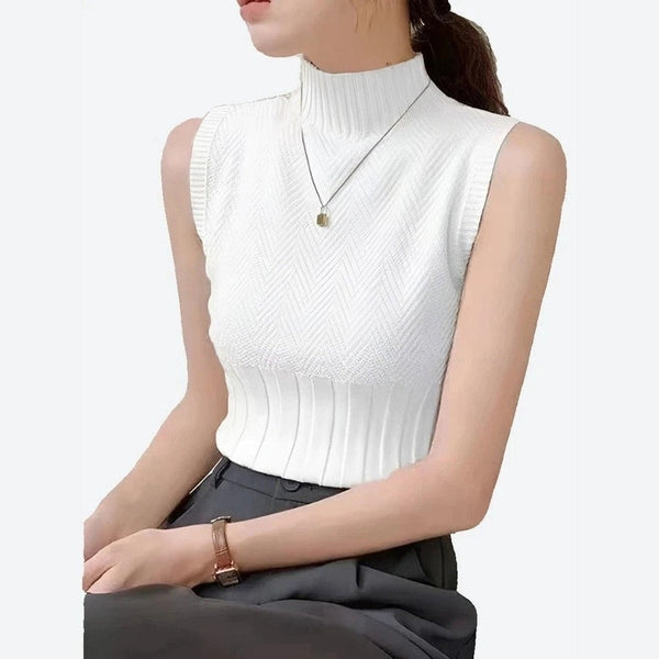 Elegant Sleeveless Mock Neck Tops