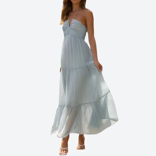 Elegant Strapless Flowing Maxi Dresses