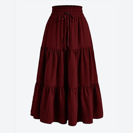 Elegant Tiered Elastic Waist Skirts