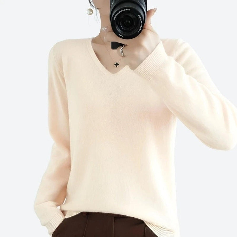 Elegant V-Neck Long Sleeve Sweaters