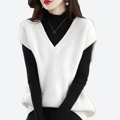 Elegant V-Neck Sleeveless Knit Vests