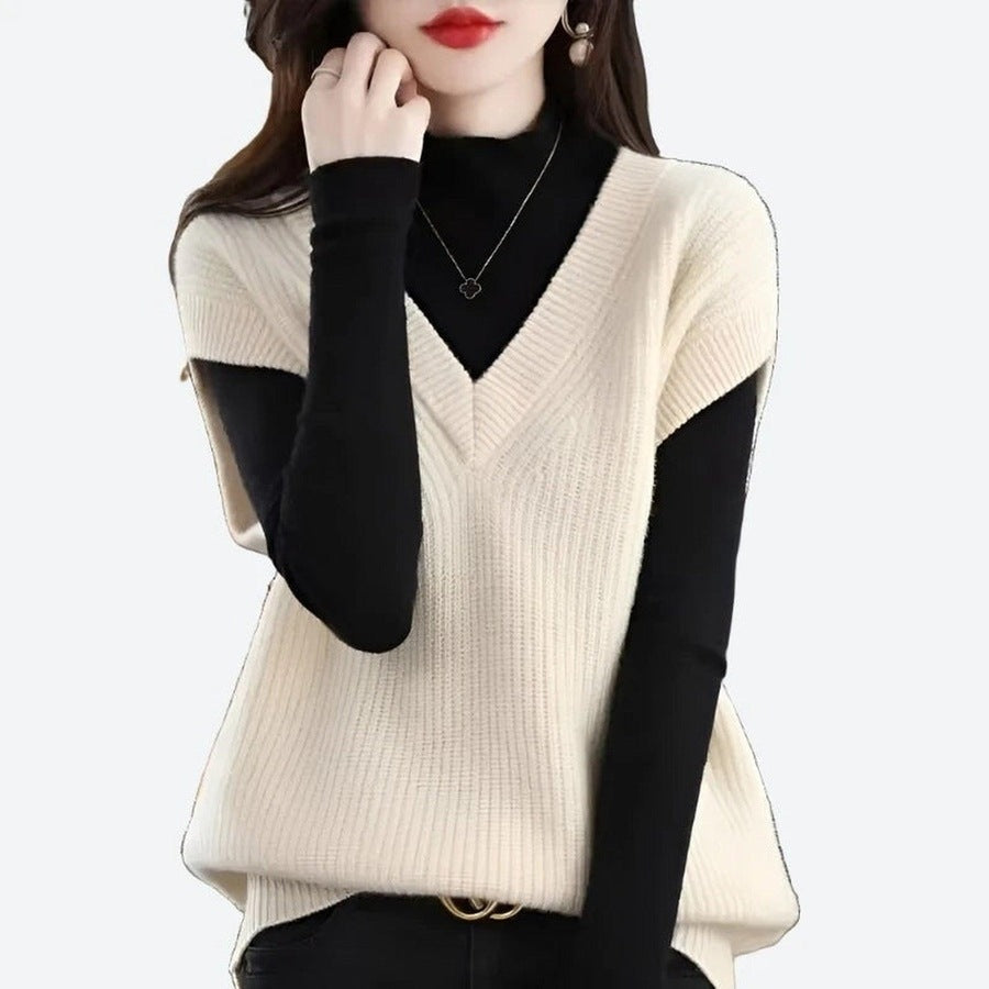 Elegant V-Neck Sleeveless Knit Vests