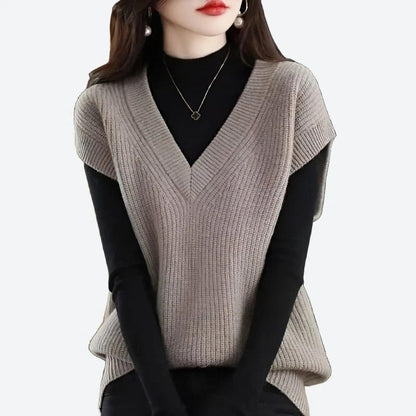 Elegant V-Neck Sleeveless Knit Vests