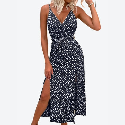 Elegant V-Neck Wrap Maxi Dresses