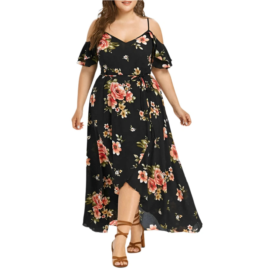 Floral Off-Shoulder Wrap Maxi Dresses