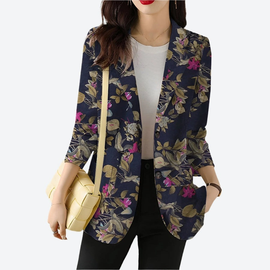 Floral Print Tailored Casual Blazers