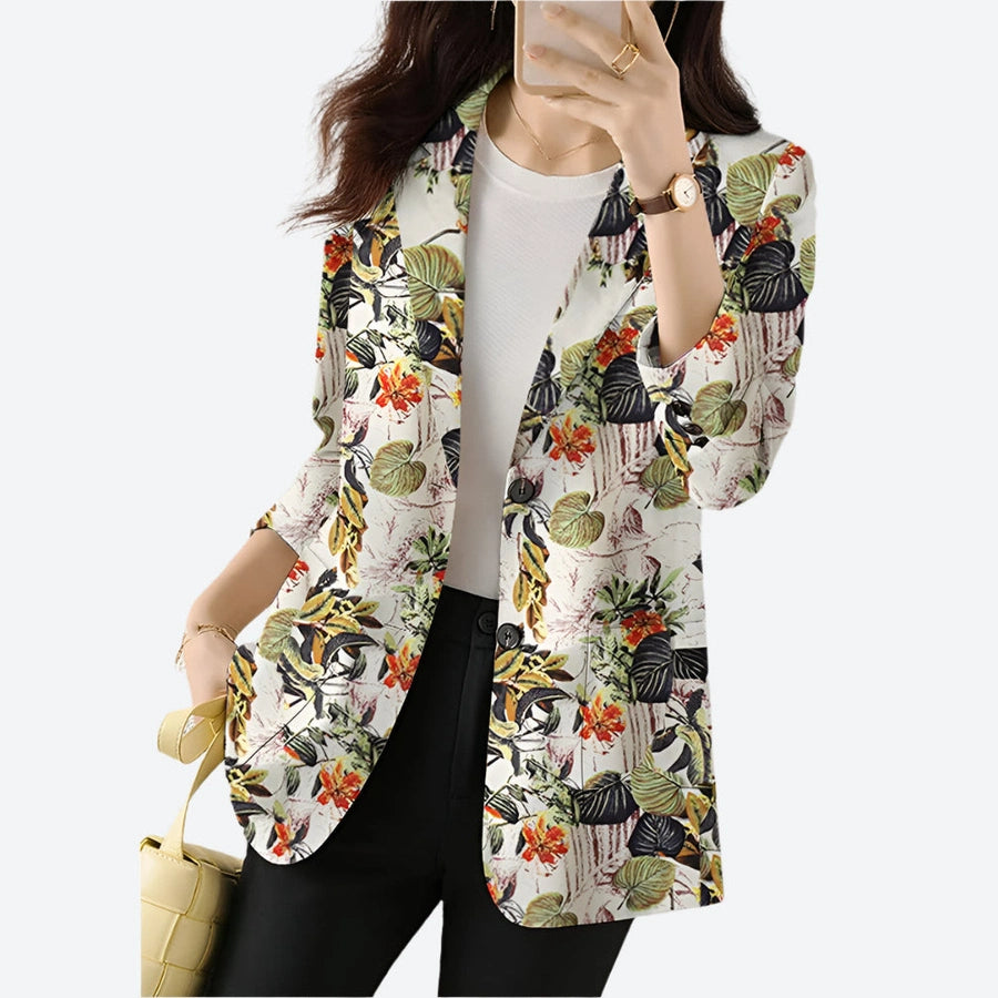 Floral Print Tailored Casual Blazers