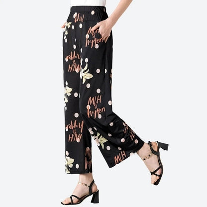 Floral Print Wide-Leg Summer Pant