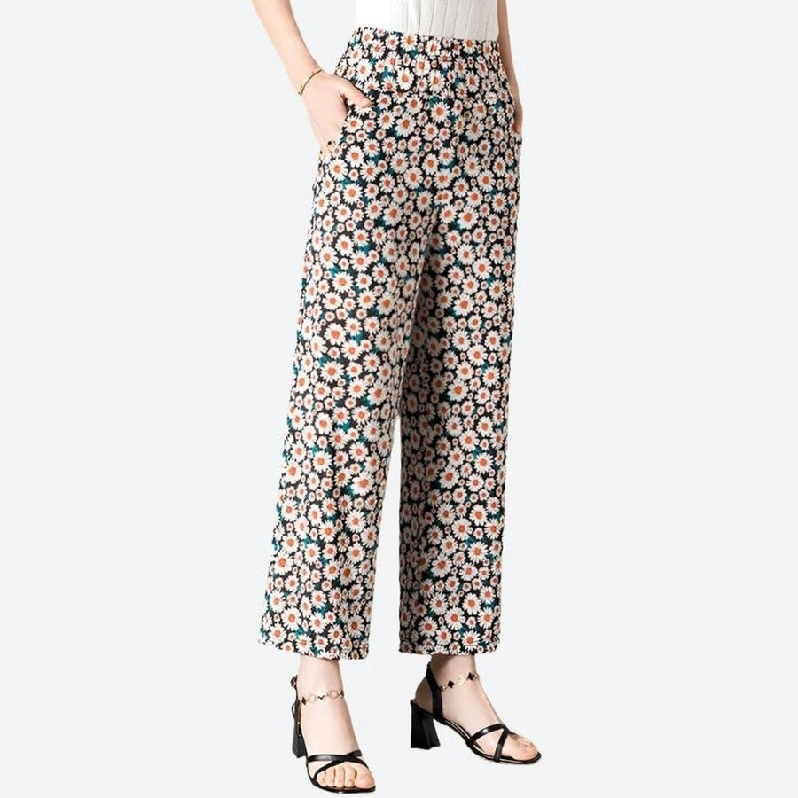 Floral Print Wide-Leg Summer Pant