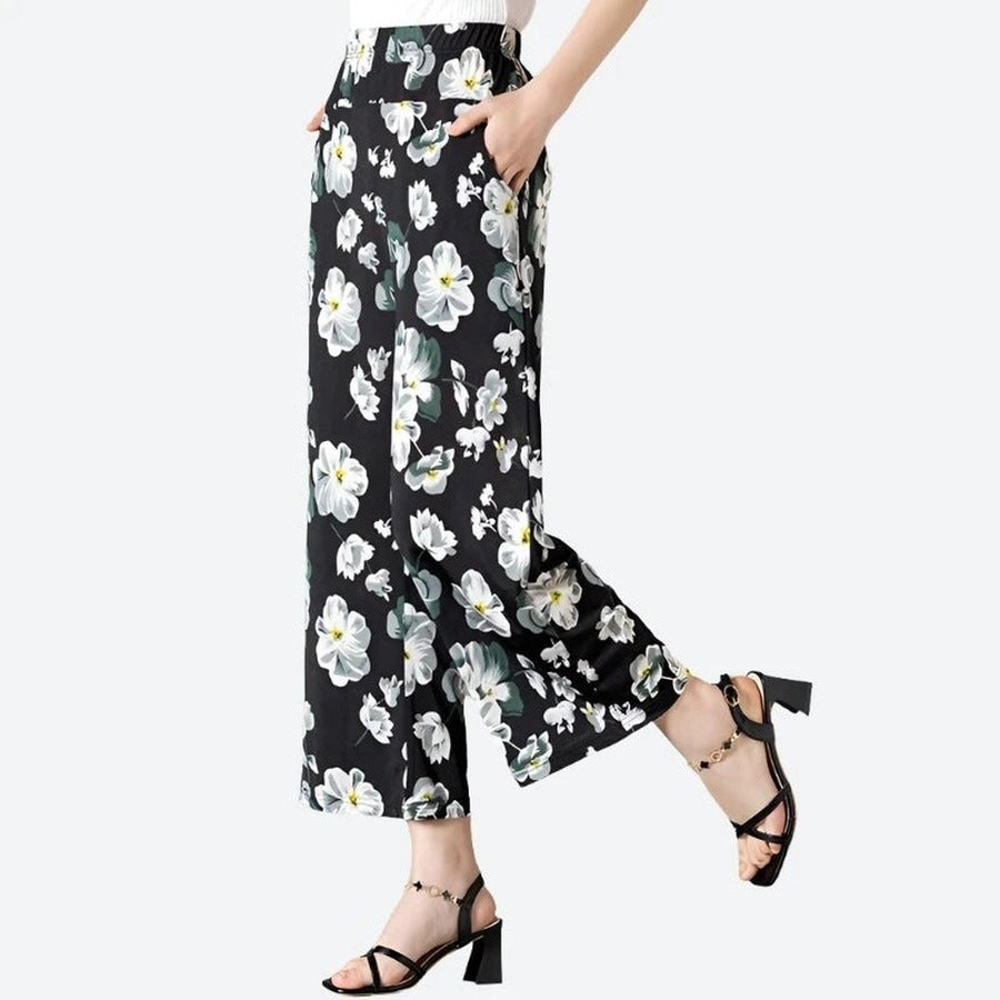 Floral Print Wide-Leg Summer Pant