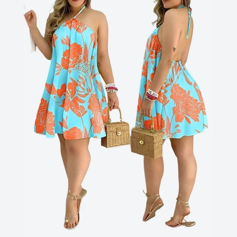 Flowing Halter Neck Swing Dresses