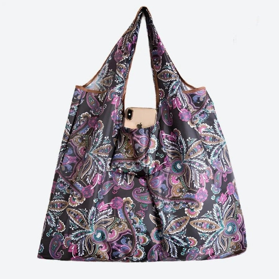 Foldable Lemon Print Shopping Bags