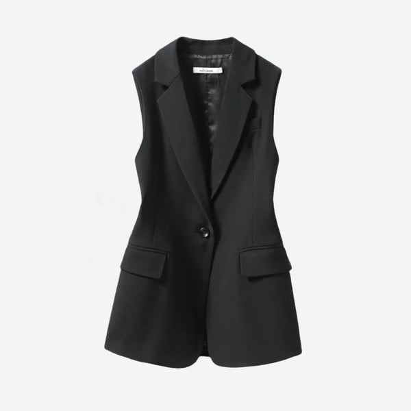 Formal Sleeveless Buttoned Blazer Vests