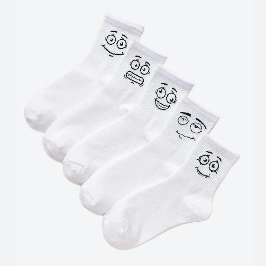 Fun Cartoon Face Ankle Socks