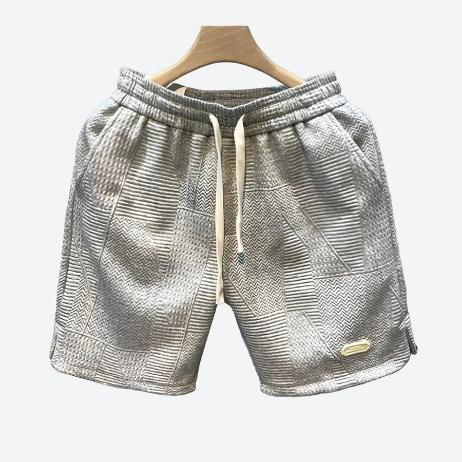 Geometric Print Elastic Waist Shorts