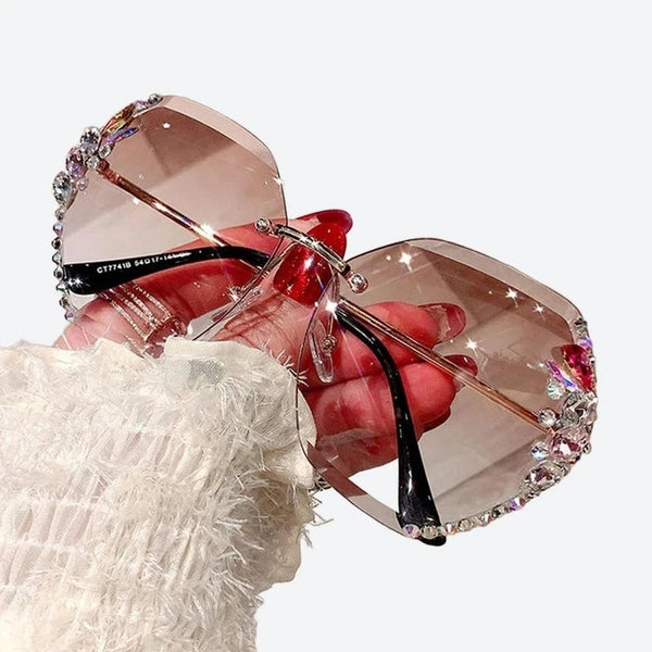 Glamorous Rhinestone-Studded Butterfly Sunglasses