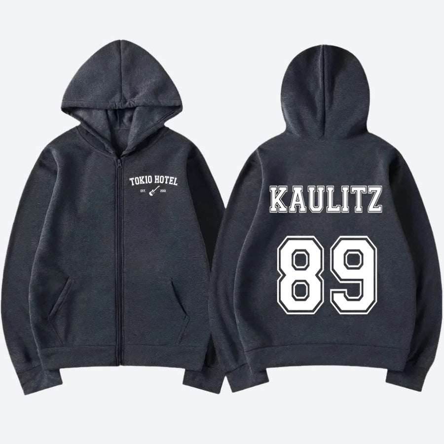 Graphic Oversized Zip-Up Hooded Jackets