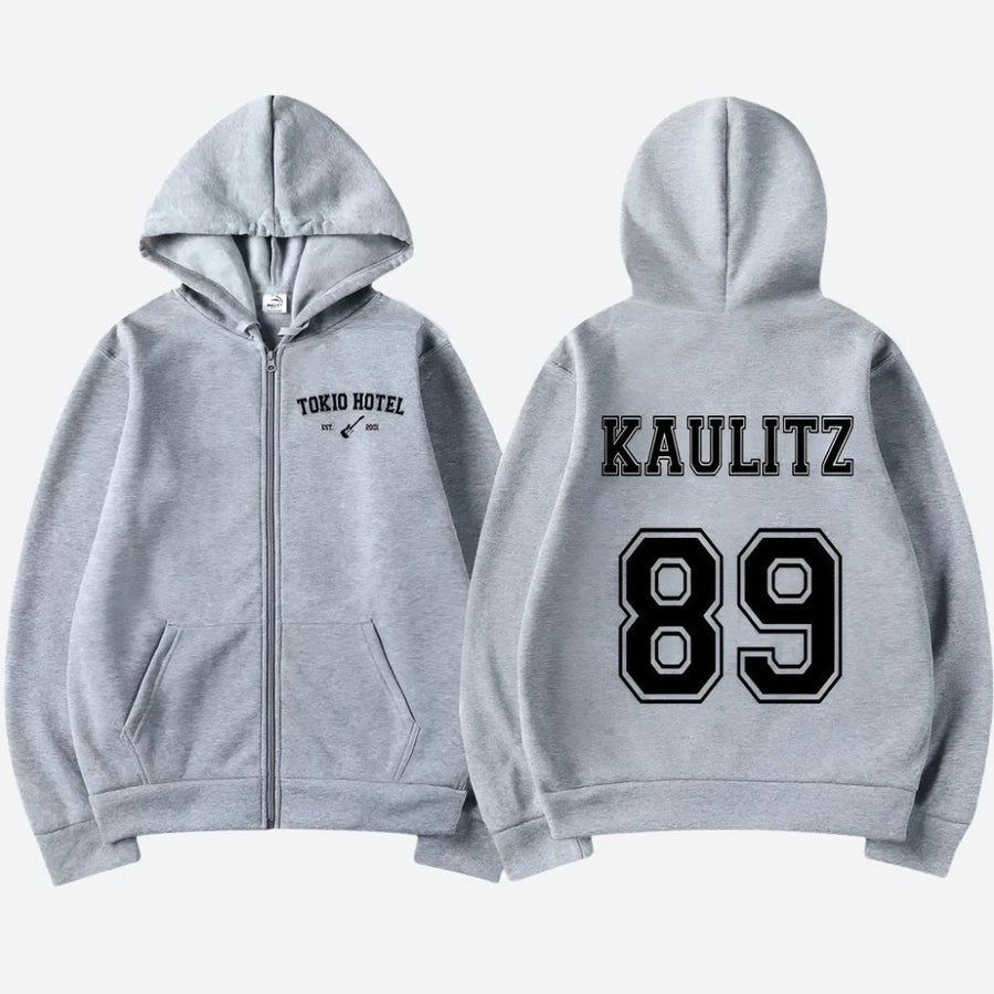 Graphic Oversized Zip-Up Hooded Jackets