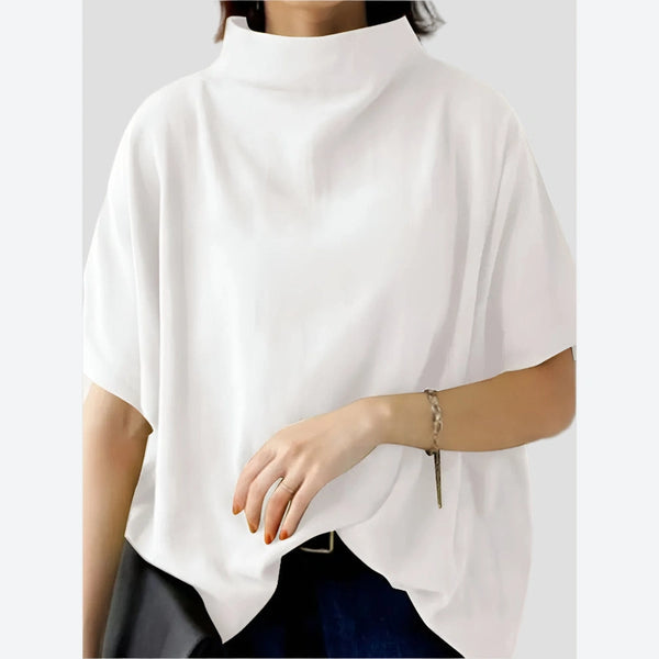 High Neck Oversized Casual T-Shirts