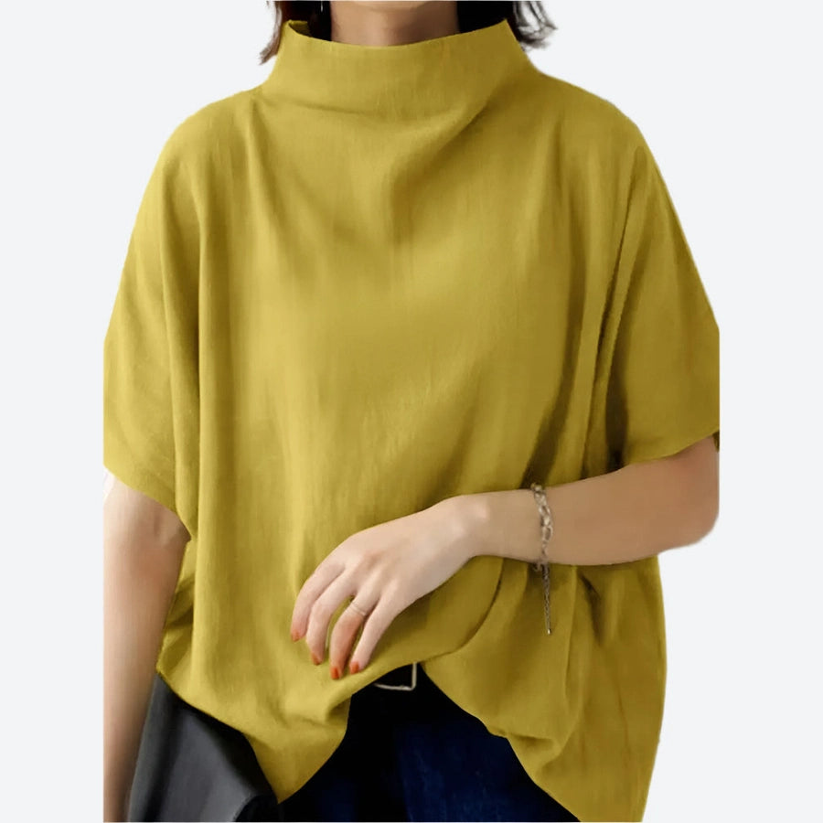 High Neck Oversized Casual T-Shirts