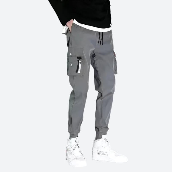 High-Waist Cargo Jogger Trousers with Pockets