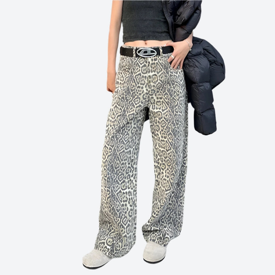 High-Waist Printed Wide-Leg Pants