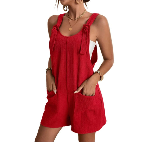 Knotted Strap Relaxed Fit Rompers