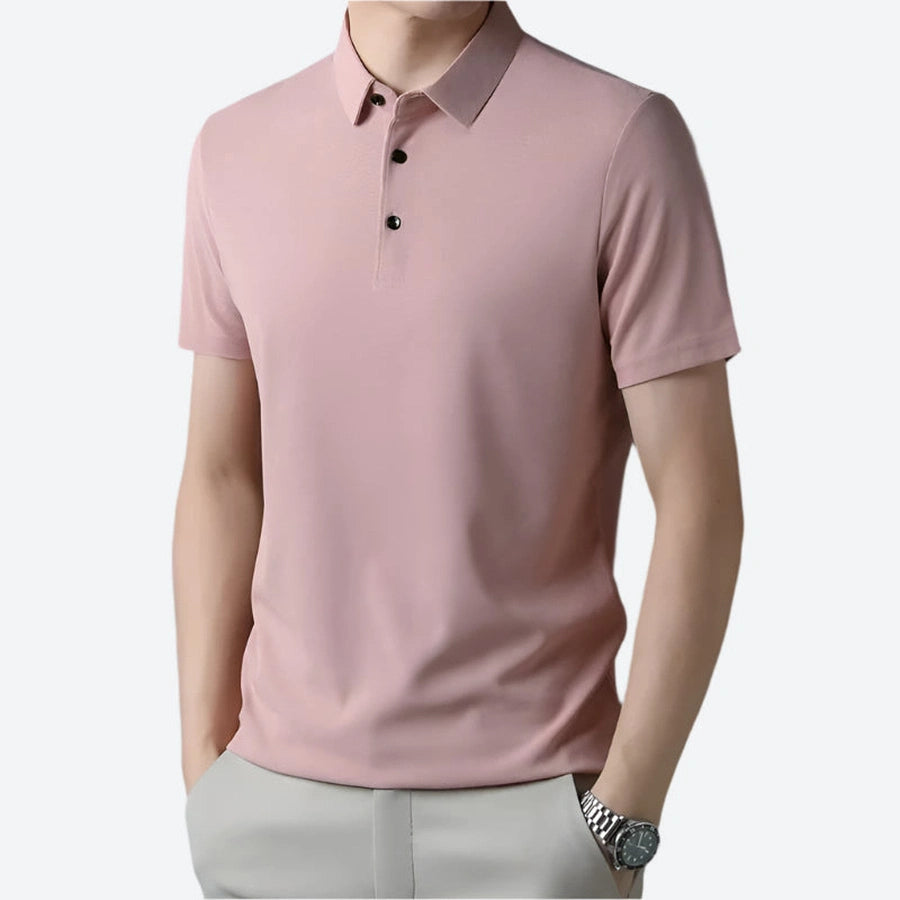 Lightweight Breathable Textured Polo Shirts