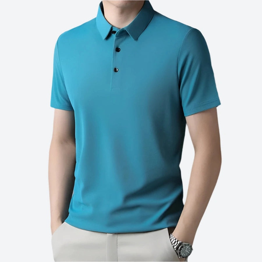 Lightweight Breathable Textured Polo Shirts