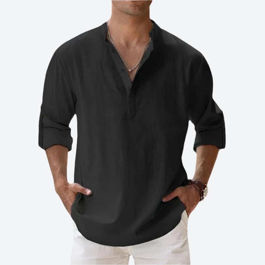 Lightweight Casual V-Neck Linen Shirts