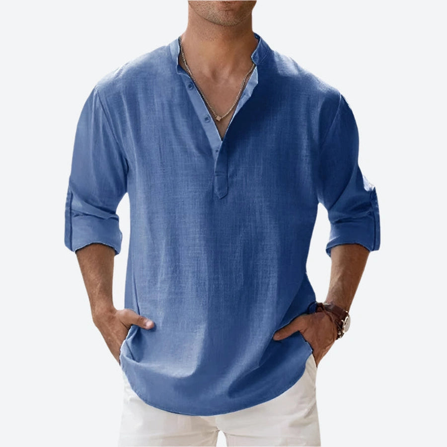 Lightweight Casual V-Neck Linen Shirts