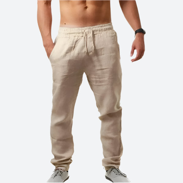 Lightweight Linen Elastic Waist Pants