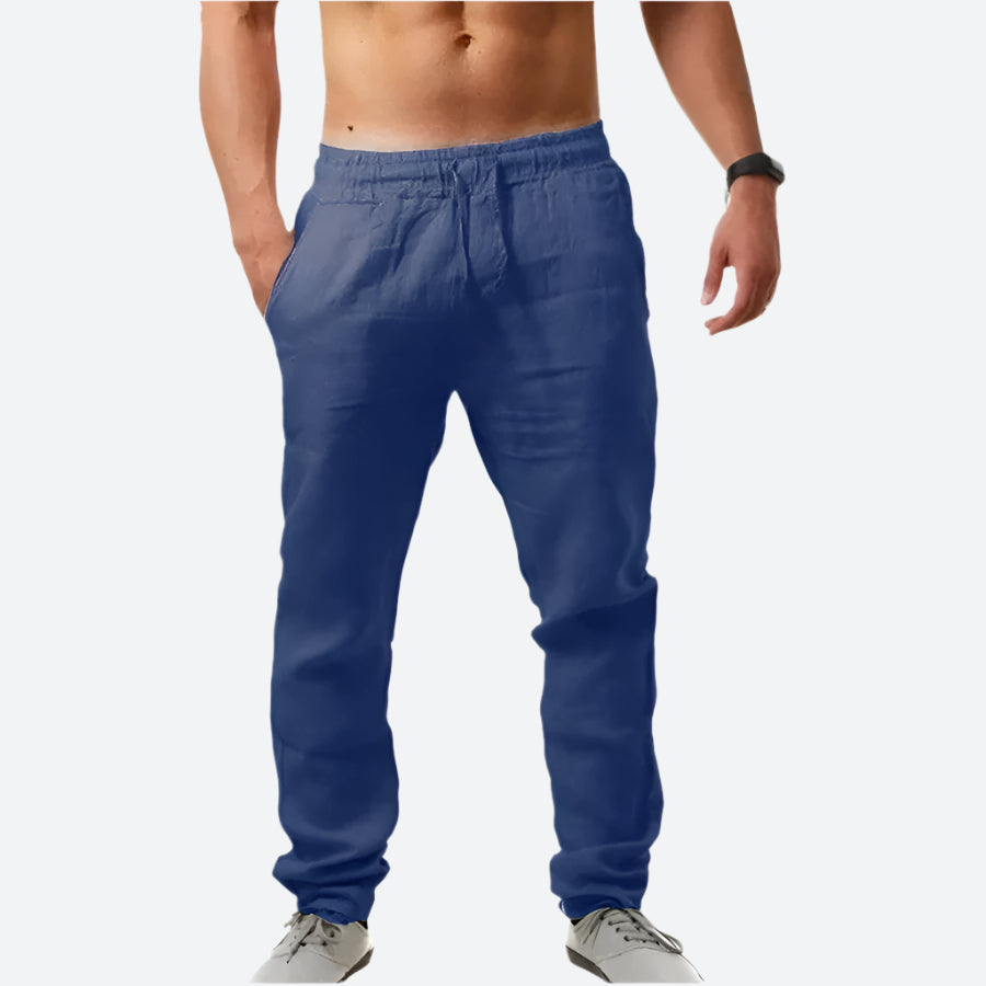 Lightweight Linen Elastic Waist Pants