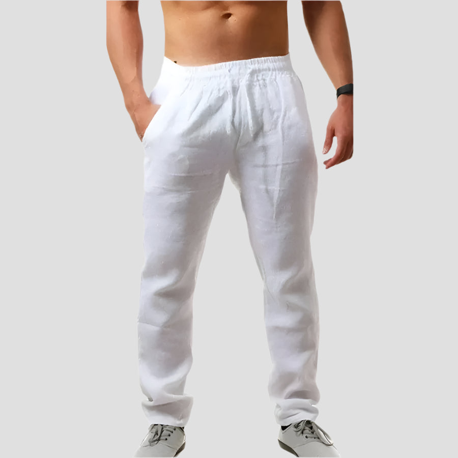 Lightweight Linen Elastic Waist Pants