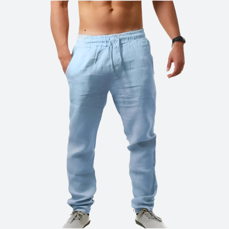 Lightweight Linen Elastic Waist Pants