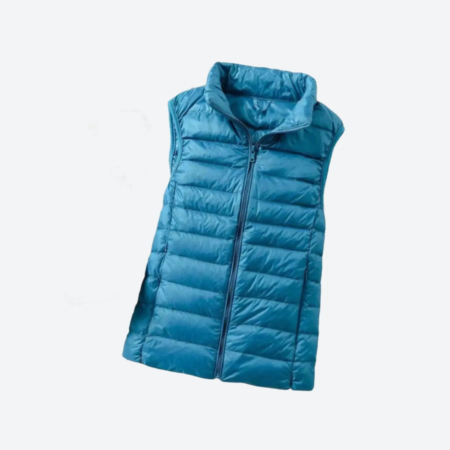 Lightweight Zippered Sleeveless Puffer Vests