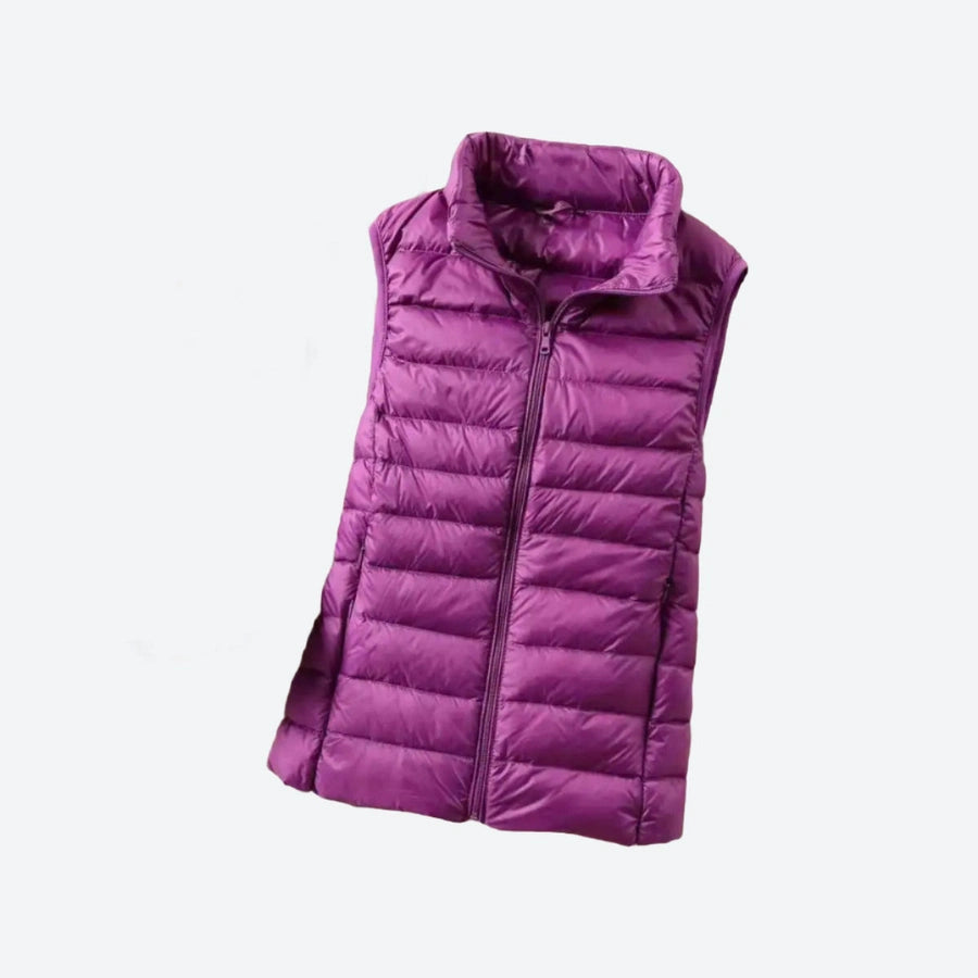 Lightweight Zippered Sleeveless Puffer Vests