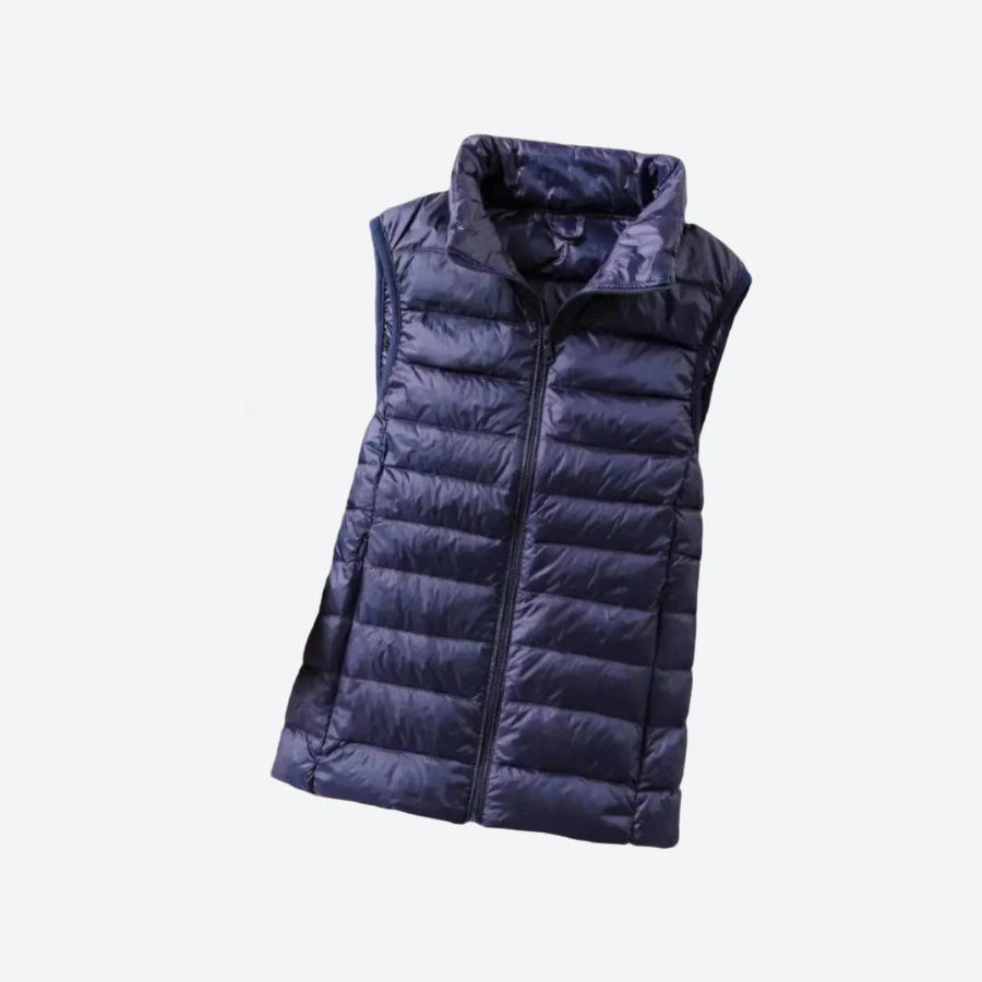 Lightweight Zippered Sleeveless Puffer Vests