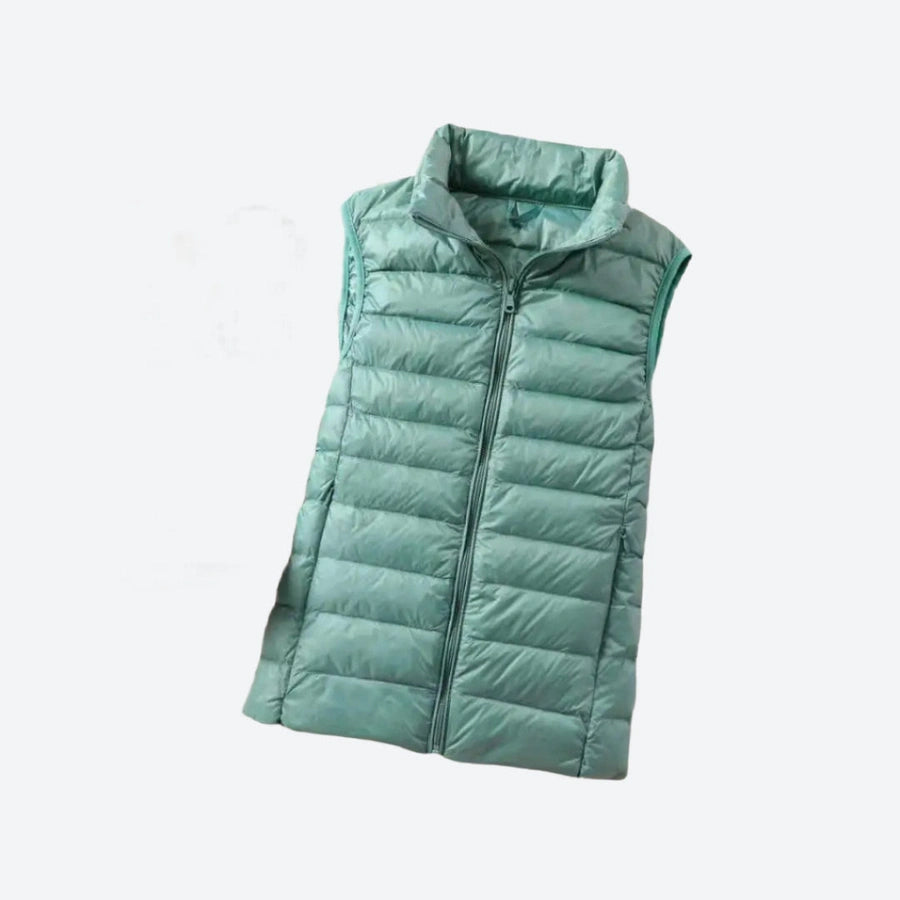 Lightweight Zippered Sleeveless Puffer Vests