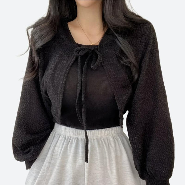 Long Sleeve Tie Front Cardigans